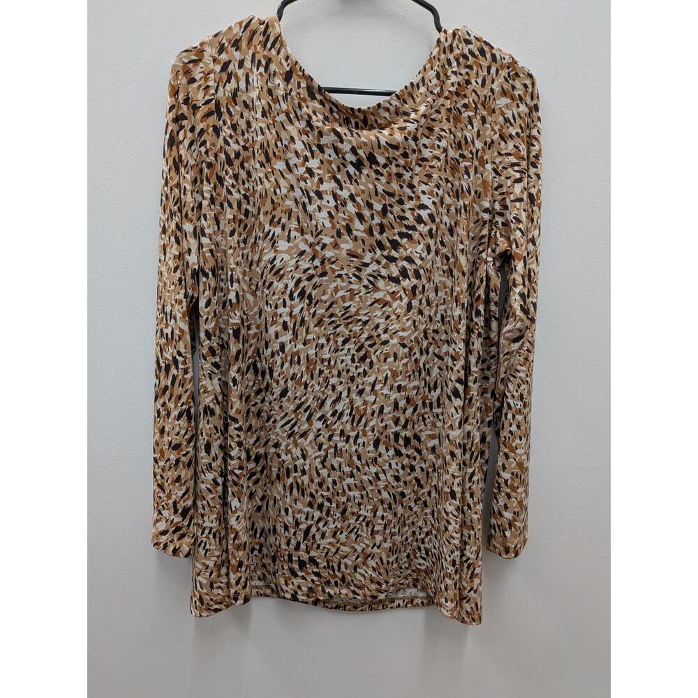 Susan Graver Modern Essentials Animal Print Tunic Top Women’s Size M